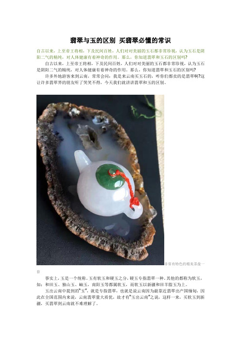 翡翠与玉的区别 买翡翠必懂的常识