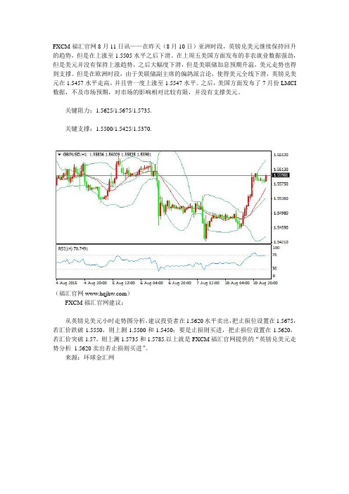 英镑兑美元走势分析 1.5620卖出若止损则买进