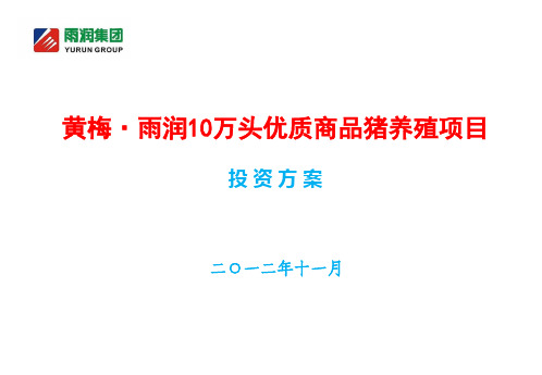 湖北黄梅县10万头生猪养殖投资方案