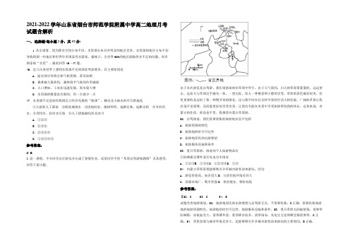 2021-2022学年山东省烟台市师范学院附属中学高二地理月考试题含解析