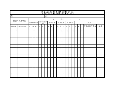 中心学校教学计划检查记录表