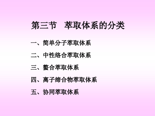 第二章 第三节   萃取体系的分类  化学与化学工程 分离技术 教学课件