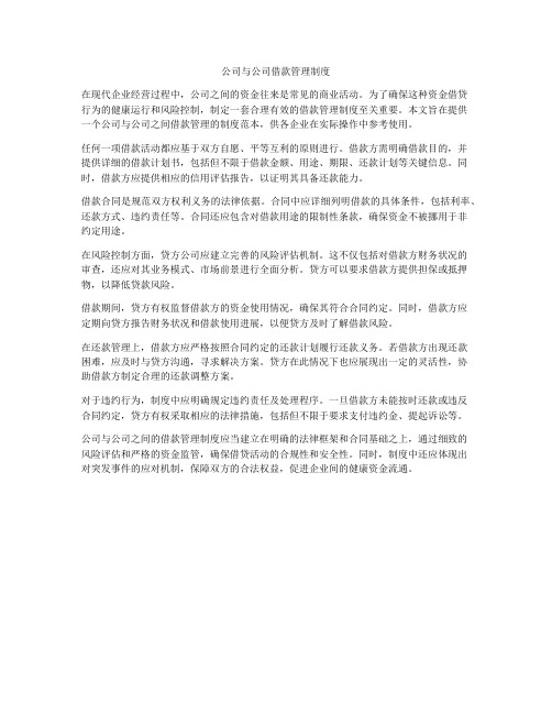 公司与公司借款管理制度