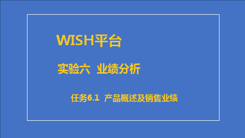 跨境电商综合实训平台Wish平台实验六 业绩分析任务6.1产品概述及销售业绩