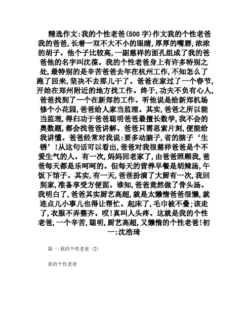 我的个性老爸(500字)作文