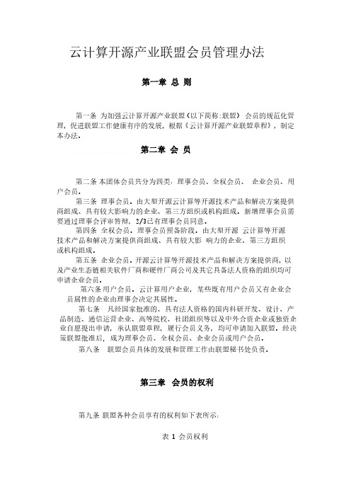 云计算开源产业联盟会员管理办法