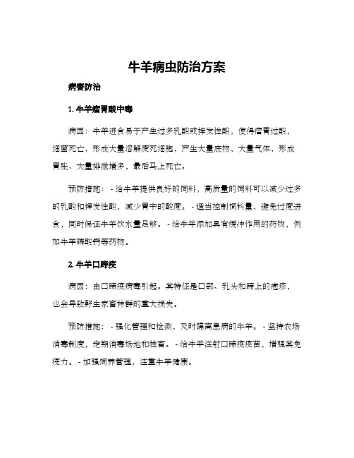 牛羊病虫防治方案