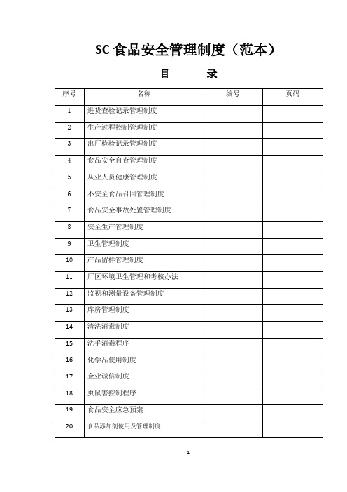 SC食品安全管理制度(范本)