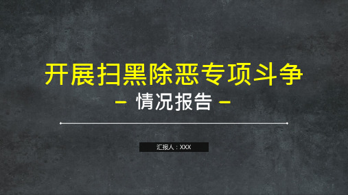 开展扫黑除恶专项斗争框架PPT专题汇报