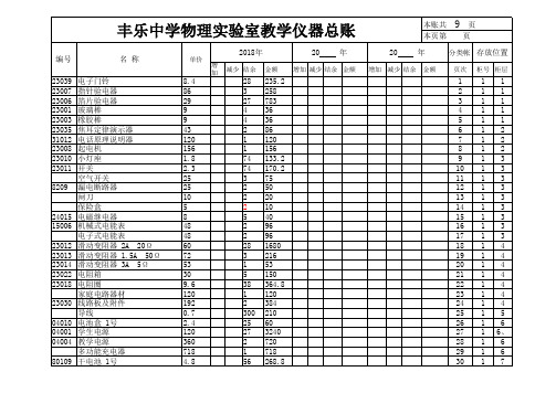 物理实验室-仪器总账 - 2018.6