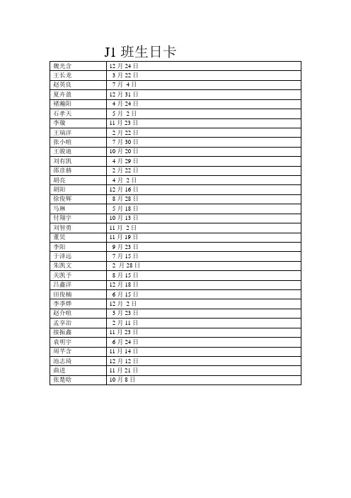 我们的约定--J1班级公约