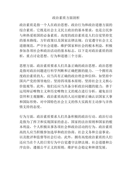 政治素质方面剖析