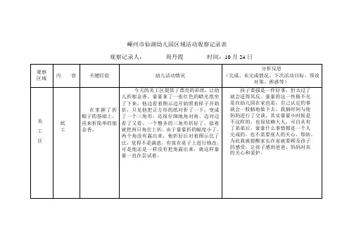 区域活动观察记录表1