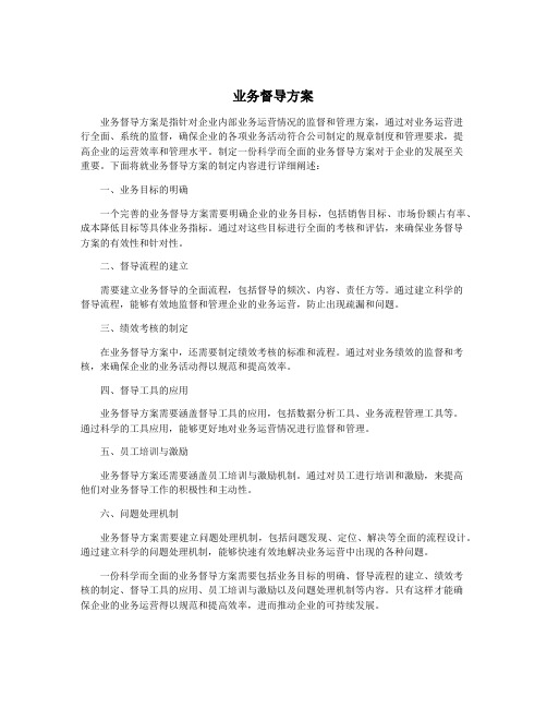 业务督导方案