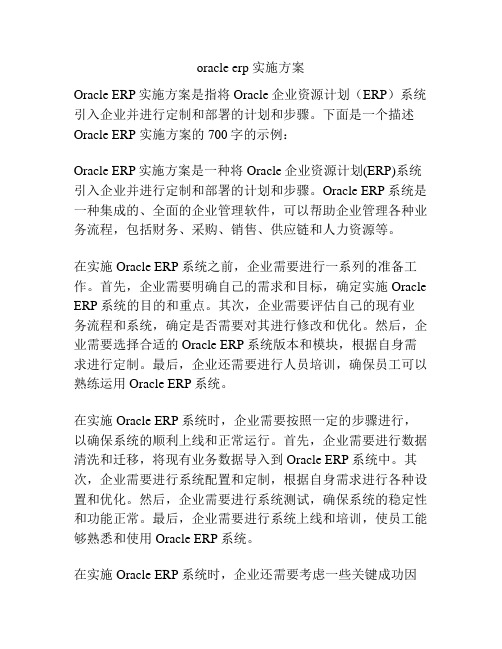 oracle erp 实施方案