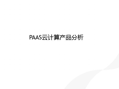 PAAS云计算产品分析ppt课件