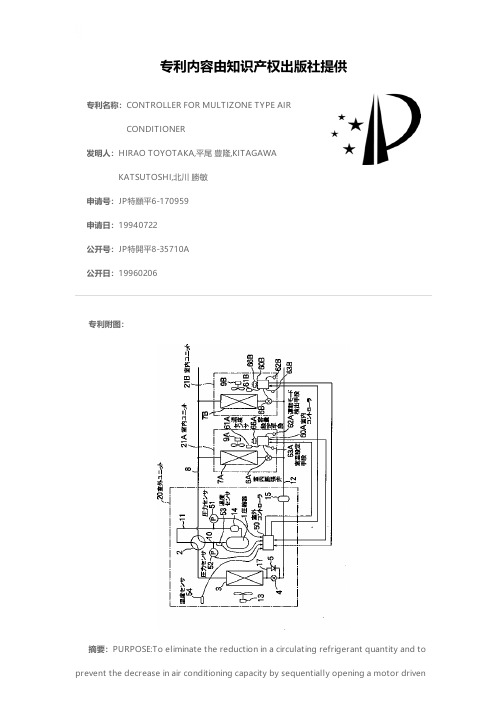 CONTROLLER FOR MULTIZONE TYPE AIR CONDITIONER