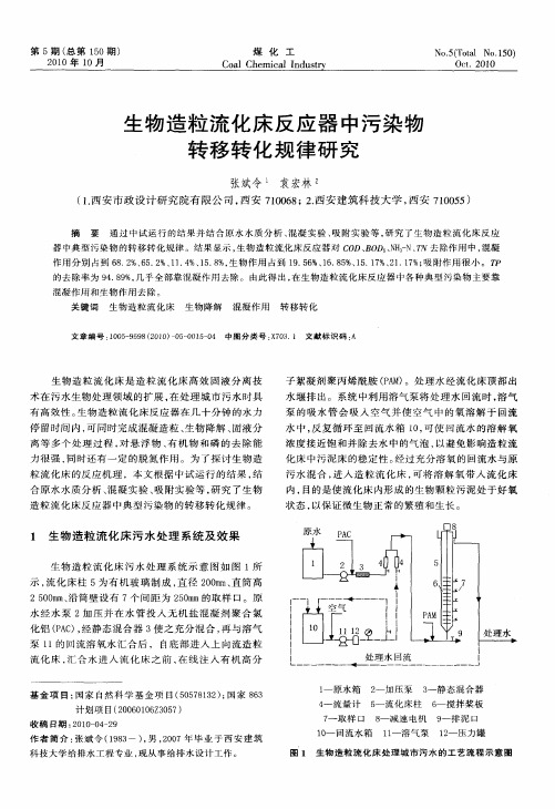 生物造粒流化床反应器中污染物转移转化规律研究