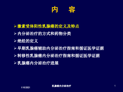 乳腺癌内分泌治疗培训课件