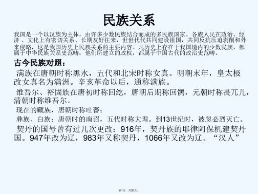 河北省2011年高考历史一轮总复习 民族关系课件 人教版