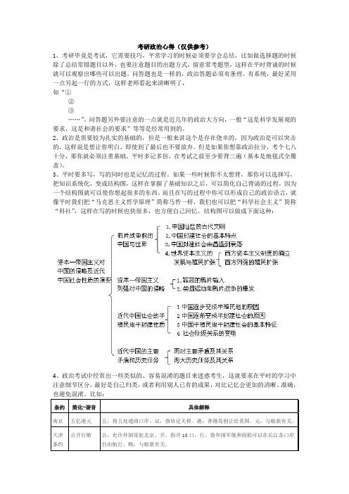 考研政治心得(仅供参考)