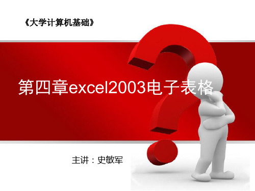 excel电子表格(计算机)总结