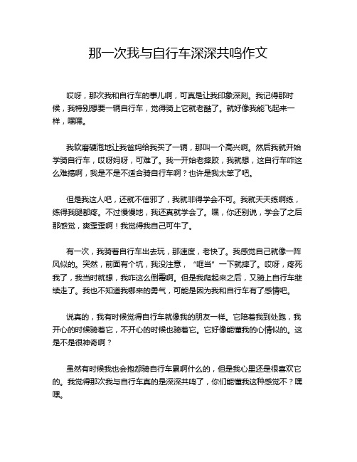 那一次我与自行车深深共鸣作文