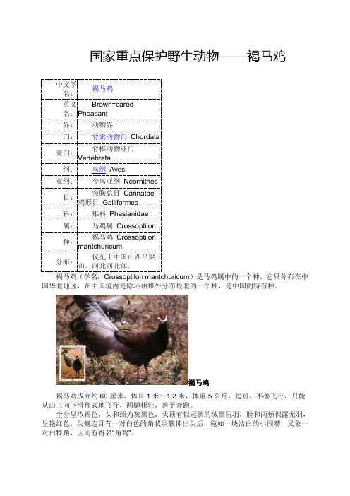 国家重点保护野生动物