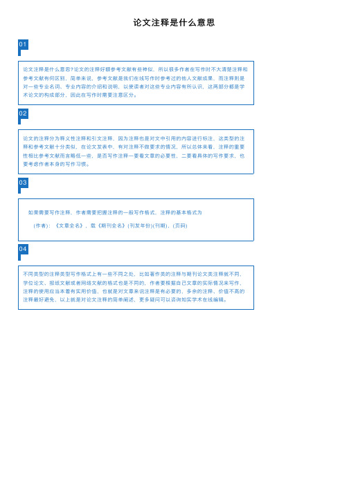 论文注释是什么意思
