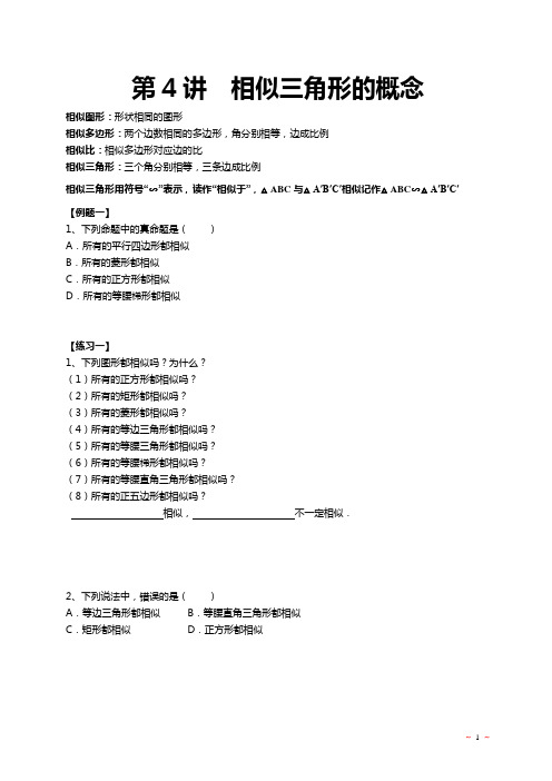 相似三角形的定义学生版