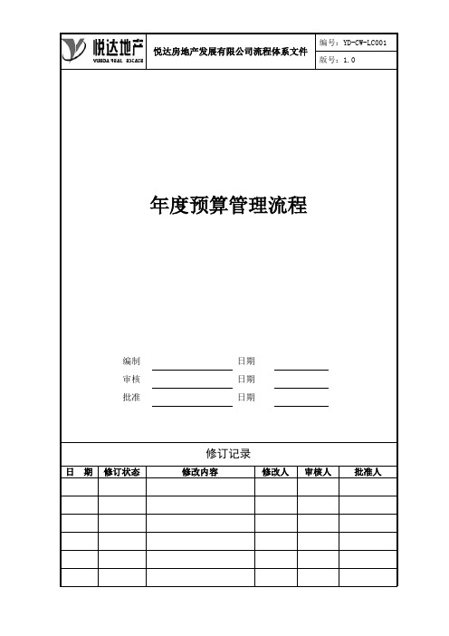 yd-cw-lc001年度预算管理流程.doc