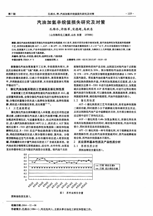 汽油加氢辛烷值损失研究及对策