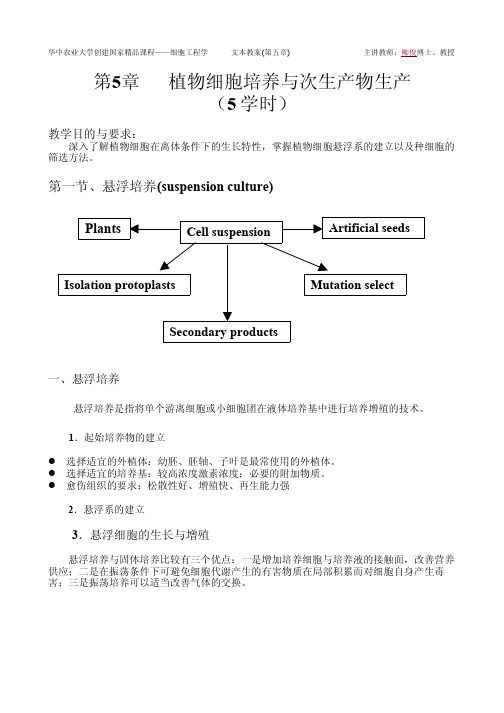 第5 章植物细胞培养与次生产物生产