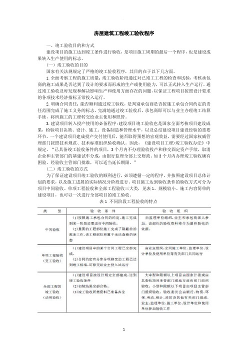 房屋建筑工程竣工验收程序