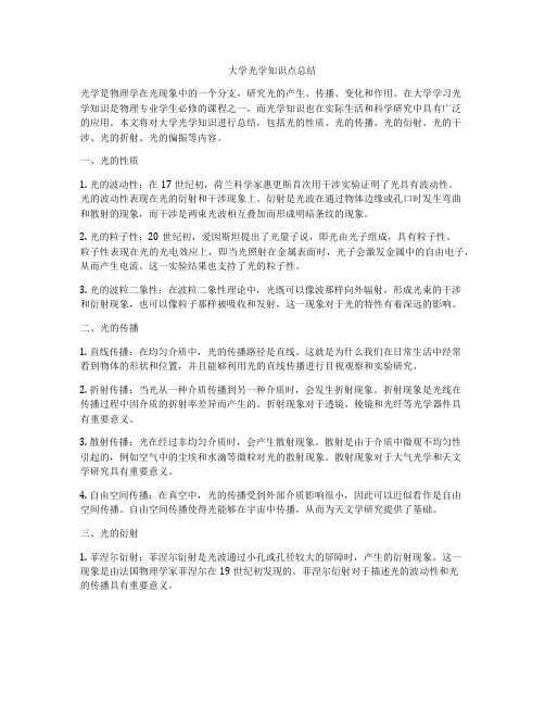 大学光学知识点总结