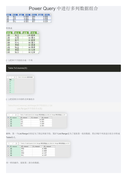 PowerQuery技巧之多列数据组合