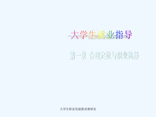 就业指导第一讲合理定位与职业选择.ppt