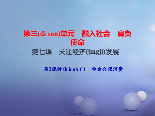 九年级政治全册第三单元融入社会肩负使命第七课关注经济发展第三框学会合理消费课件新人教版