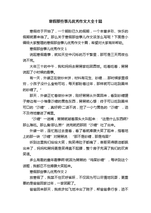 寒假那些事儿优秀作文大全十篇