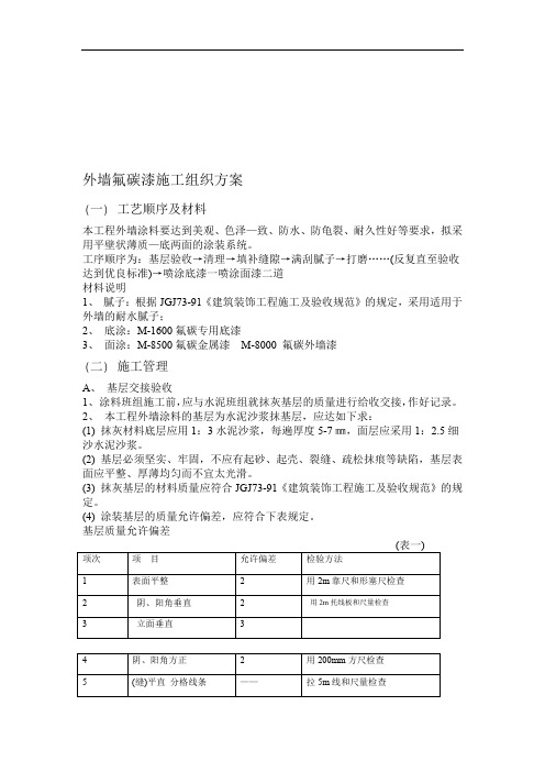 外墙氟碳漆施工方案2014