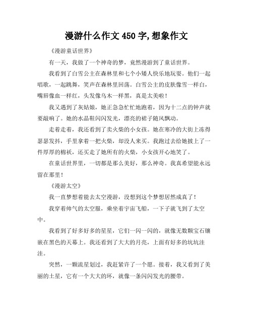 漫游什么作文450字,想象作文