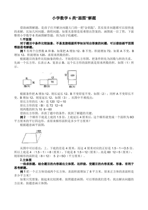 人教版小学六年级数学练习卷：小学数学6类画图解题