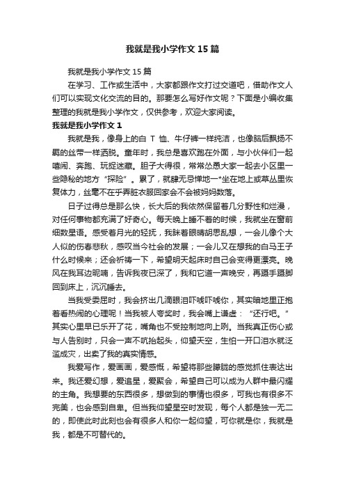 我就是我小学作文15篇