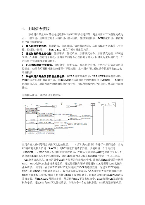 移动主被叫及切换信令流程分析