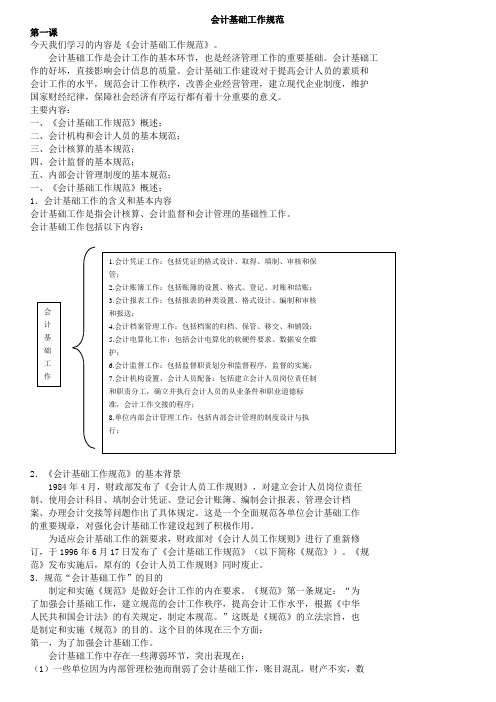 会计基础工作规范