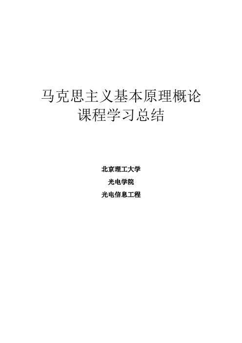 马克思主义基本原理概论课程学习总结