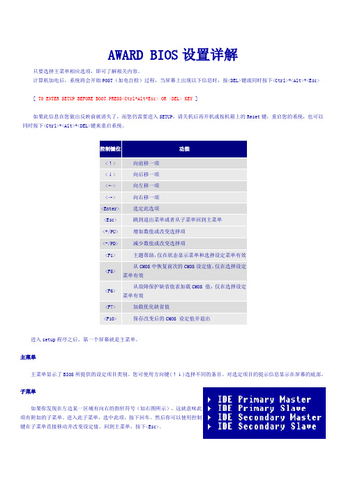 AWARD BIOS设置详解