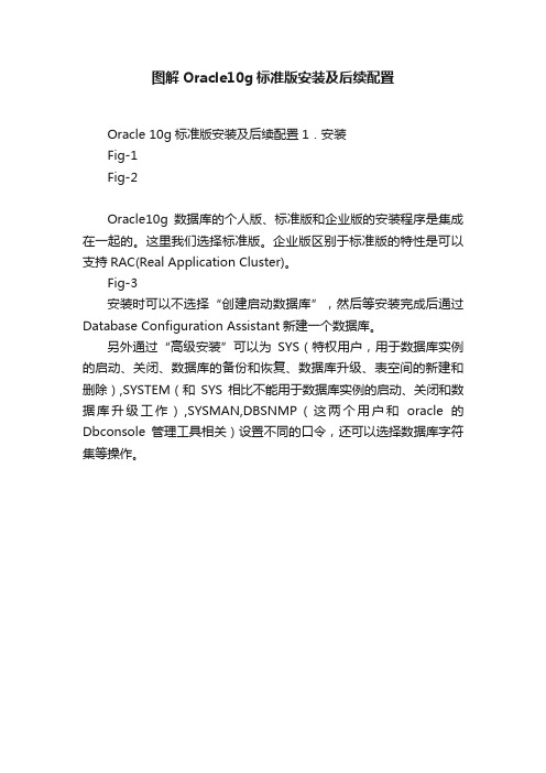 图解Oracle10g标准版安装及后续配置