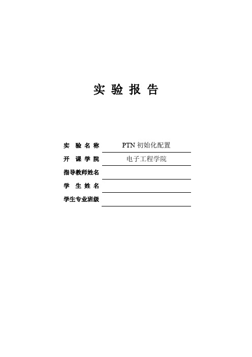 PTN初始化配置实验报告 (2)