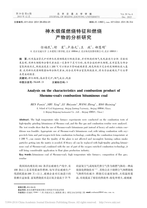 神木烟煤燃烧特征和燃烧产物的分析研究_任福民